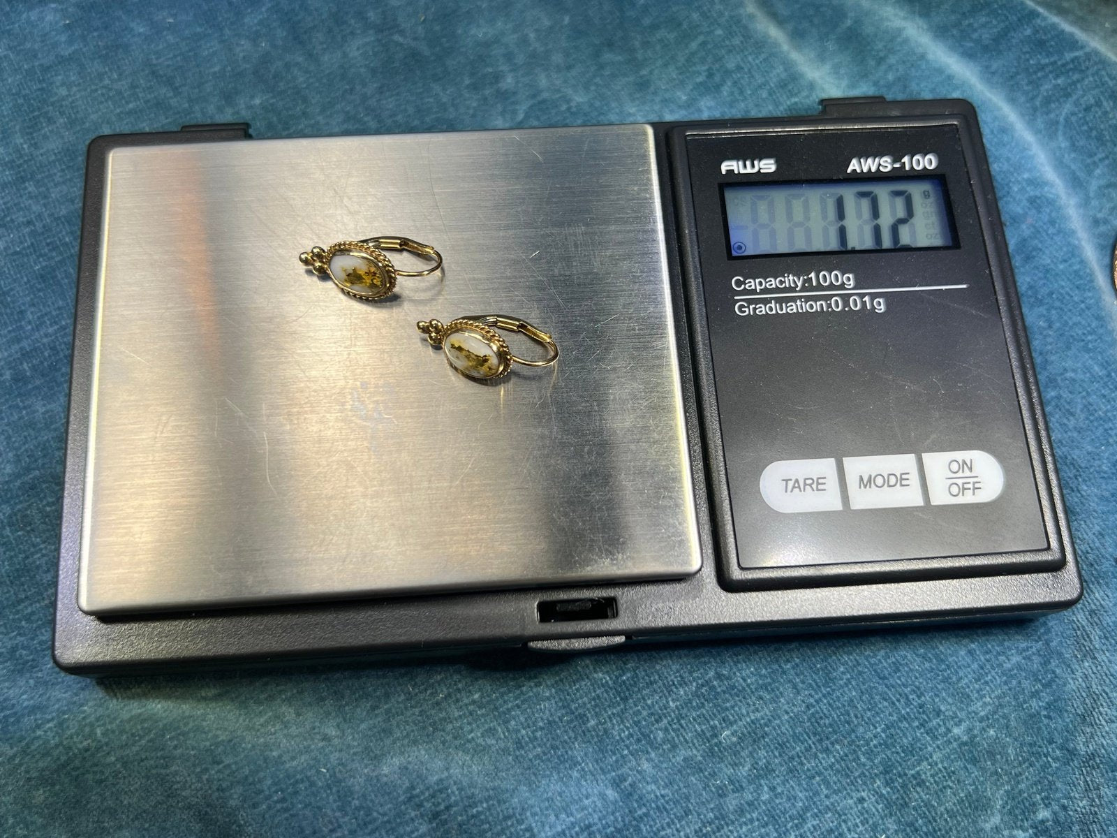 14k Yellow Alaskan Gold in Quartz Leverback Earrings. Carla