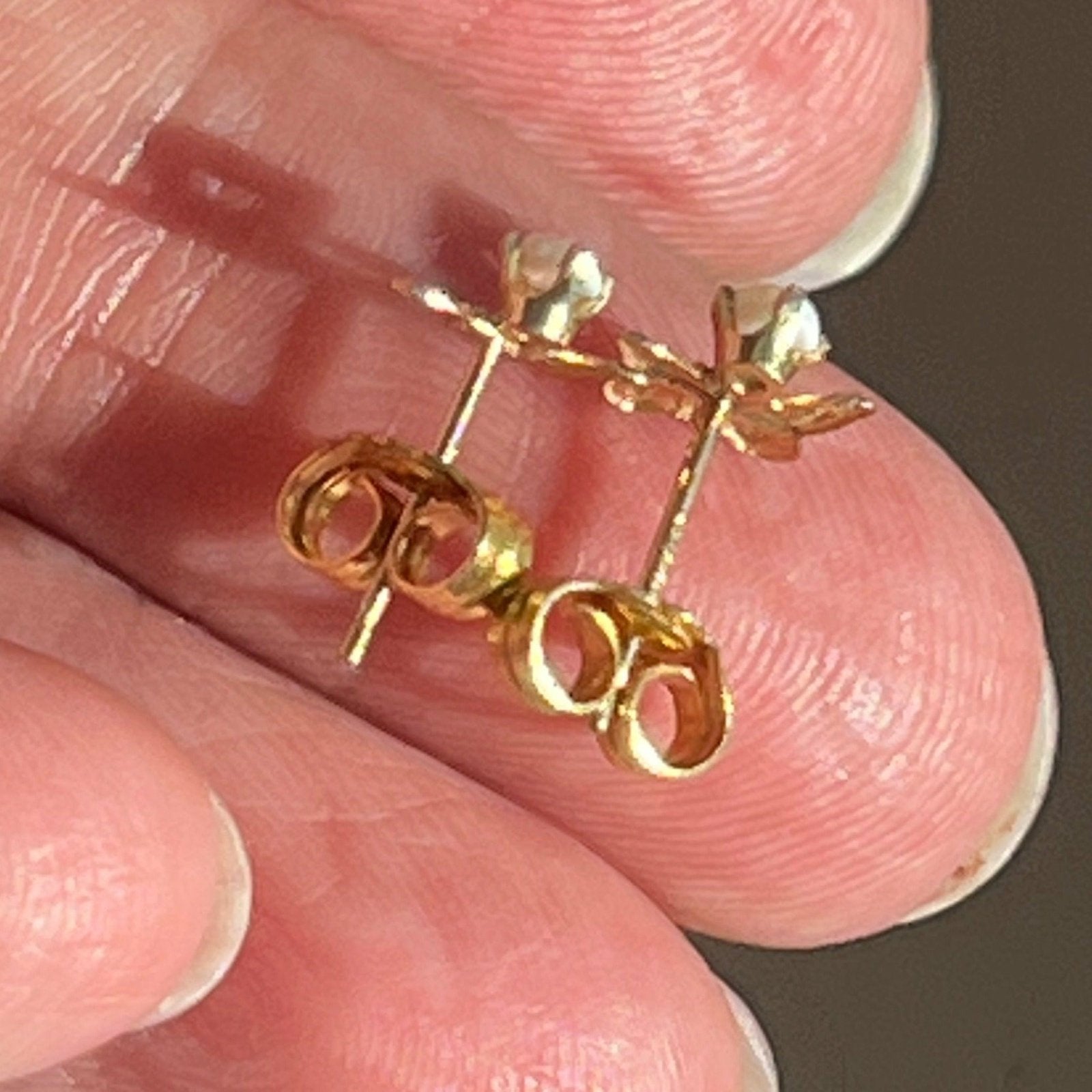 14k Yellow Gold Australian Jelly Opal Butterfly Earrings. TINY!