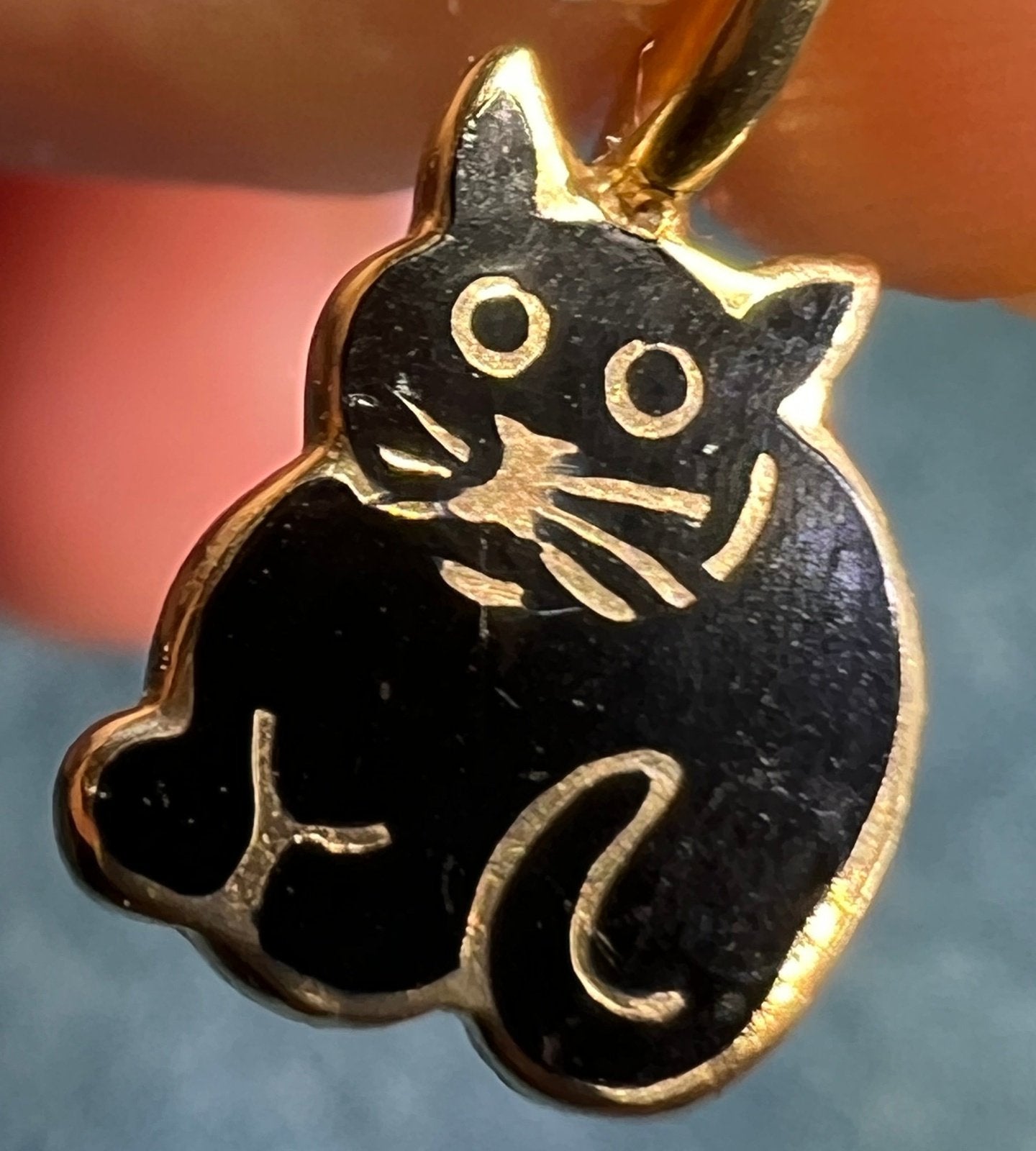 Sweet Kitty Cat 14K Gold Charm, Cat Charms