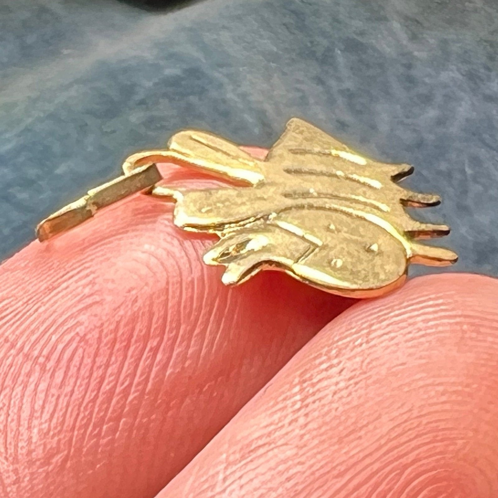 14k Yellow Gold Cranky Bumble Bee Pendant. Tiny!