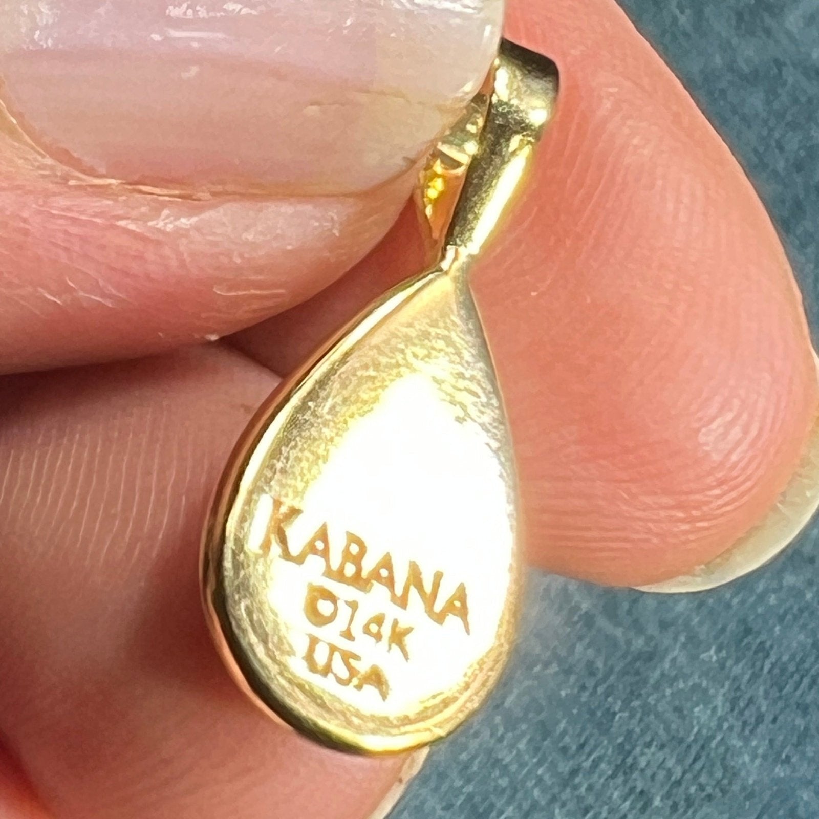 14k Yellow Gold Designer ALASKAN Gold Quartz Teardrop Pendant