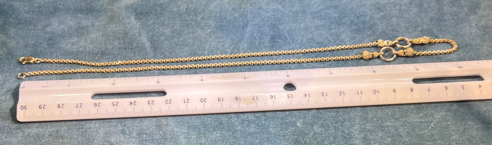 14k Yellow Gold Fancy Watch Chain Necklace. Antique 15g + 20"