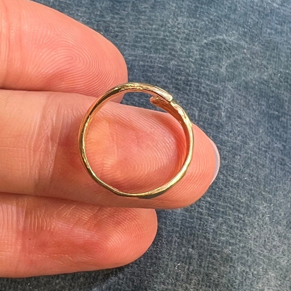 14k Yellow Gold SNAKE Wrap Bypass Ring. Teeny Tiny!