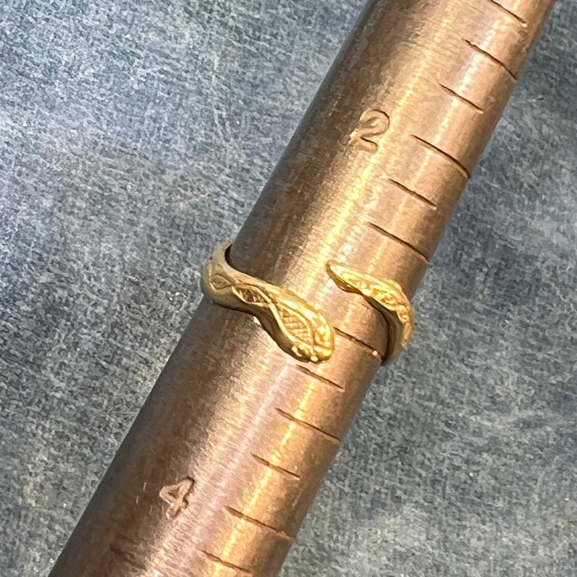 14k Yellow Gold SNAKE Wrap Bypass Ring. Teeny Tiny!