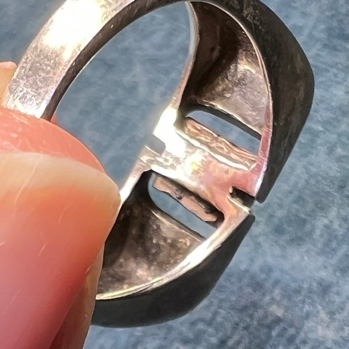 14k Yellow Gold + Silver Fidget Ring w Spinning Top. Marcasite