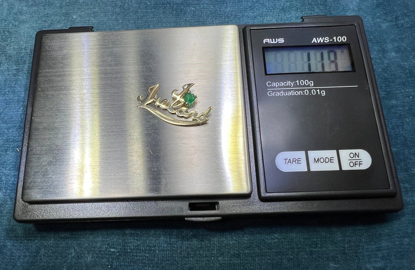 14k Gold 0.45 Ct Emerald Heart *I Love Ireland* Pendant. "Irish Made"