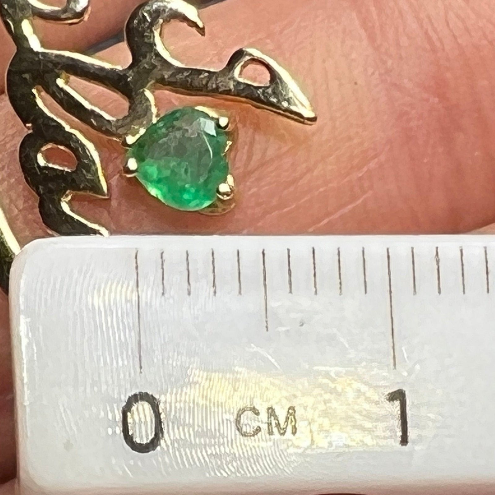 14k Gold 0.45 Ct Emerald Heart *I Love Ireland* Pendant. "Irish Made"