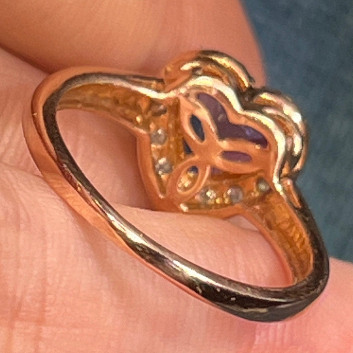 14k Gold 1.2 Ct Blueberry Tanzanite Heart & Diamond Halo Ring
