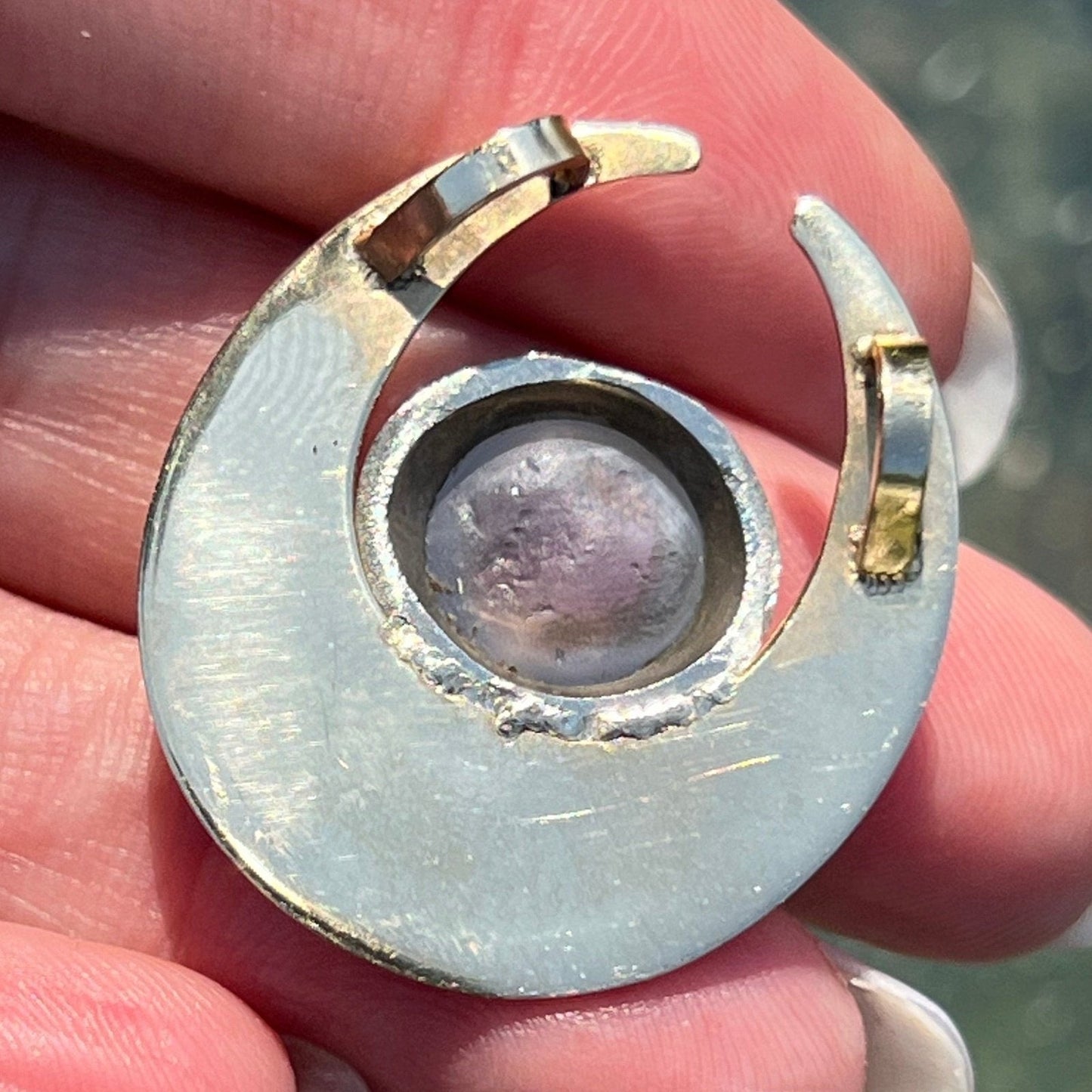14k Gold 8 Ct Lavender-Gray Blue Star Sapphire Pendant *Video*
