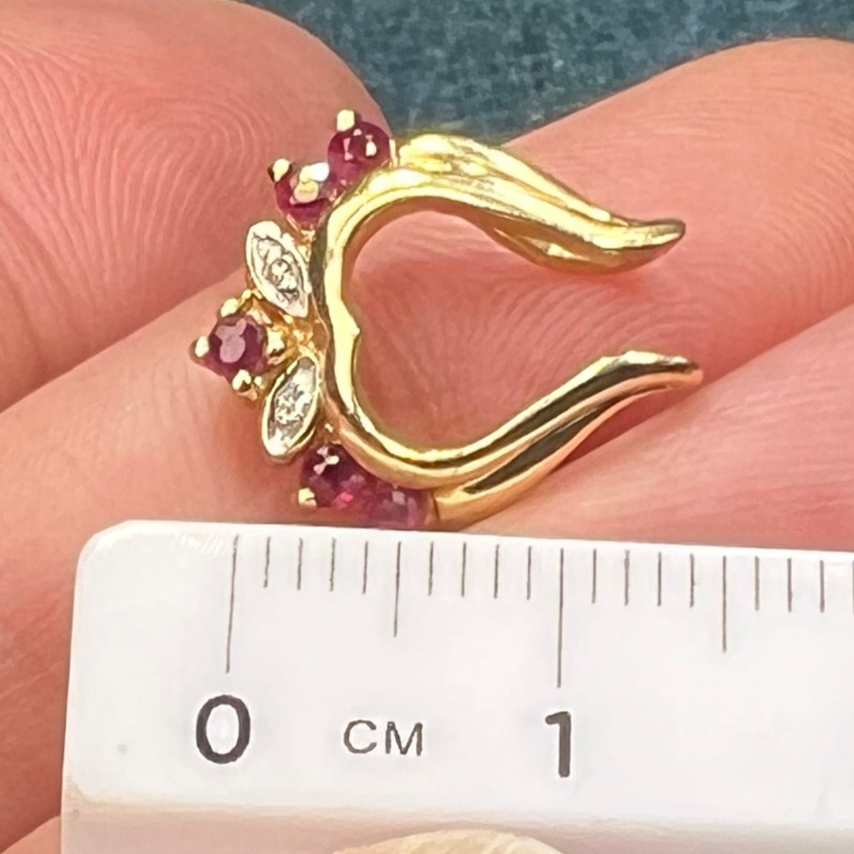 14k Gold Diamond + Ruby ENHANCER Jacket *Dress up YOUR Pendants*