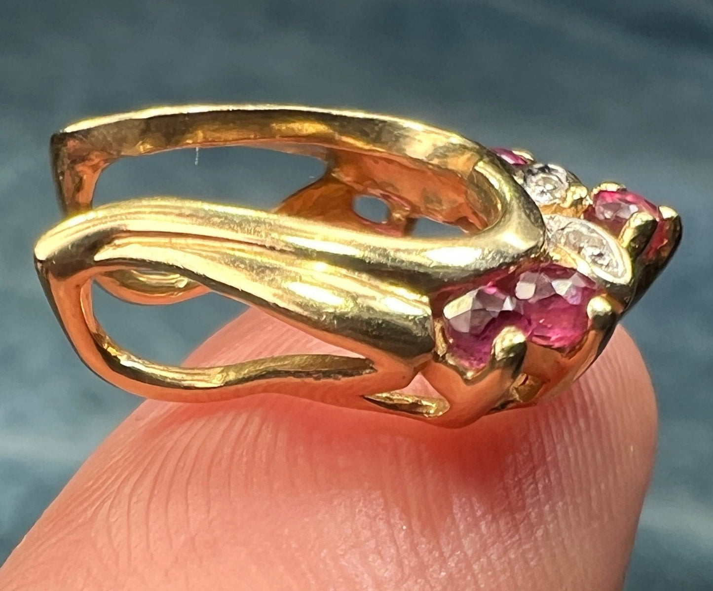 14k Gold Diamond + Ruby ENHANCER Jacket *Dress up YOUR Pendants*