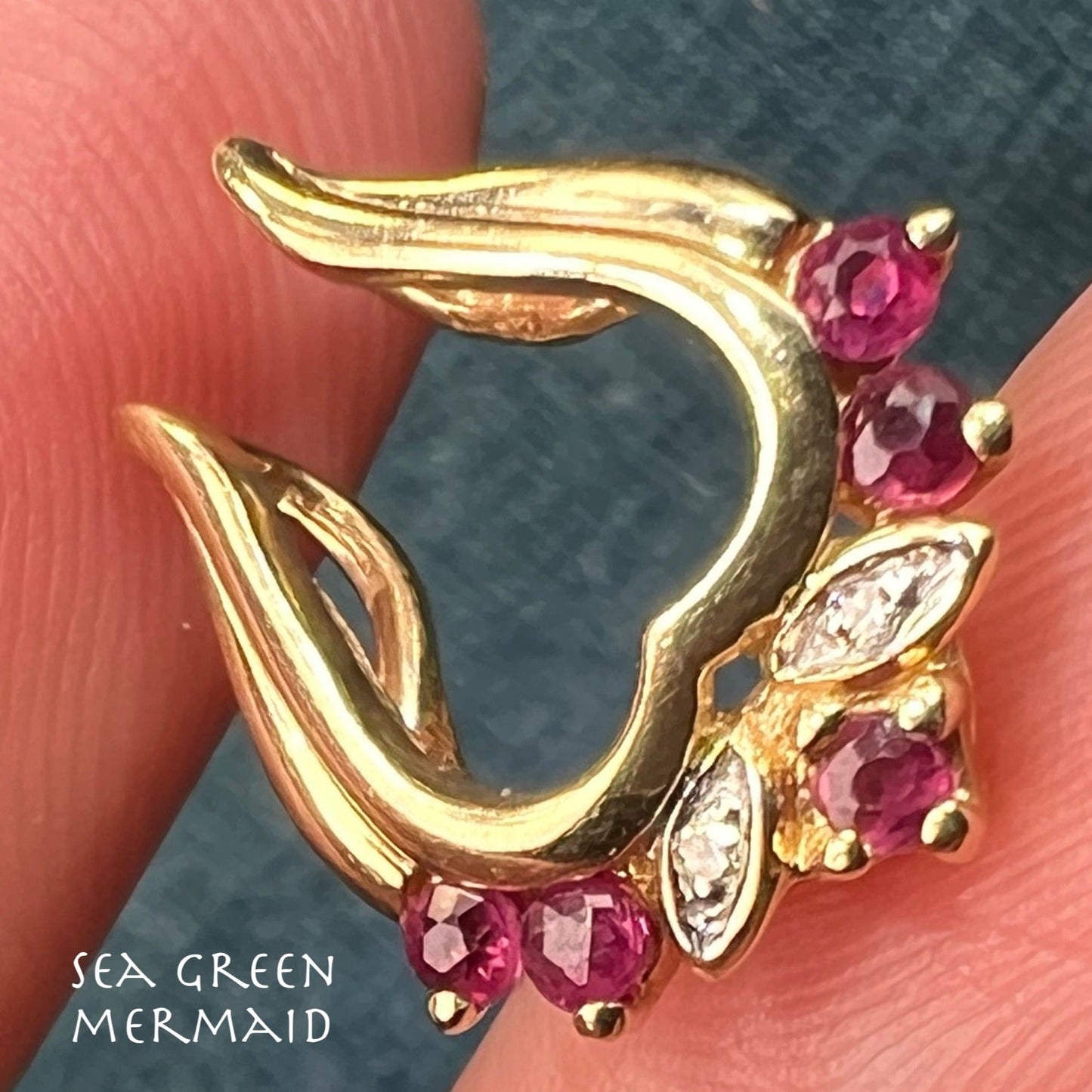 14k Gold Diamond + Ruby ENHANCER Jacket *Dress up YOUR Pendants*