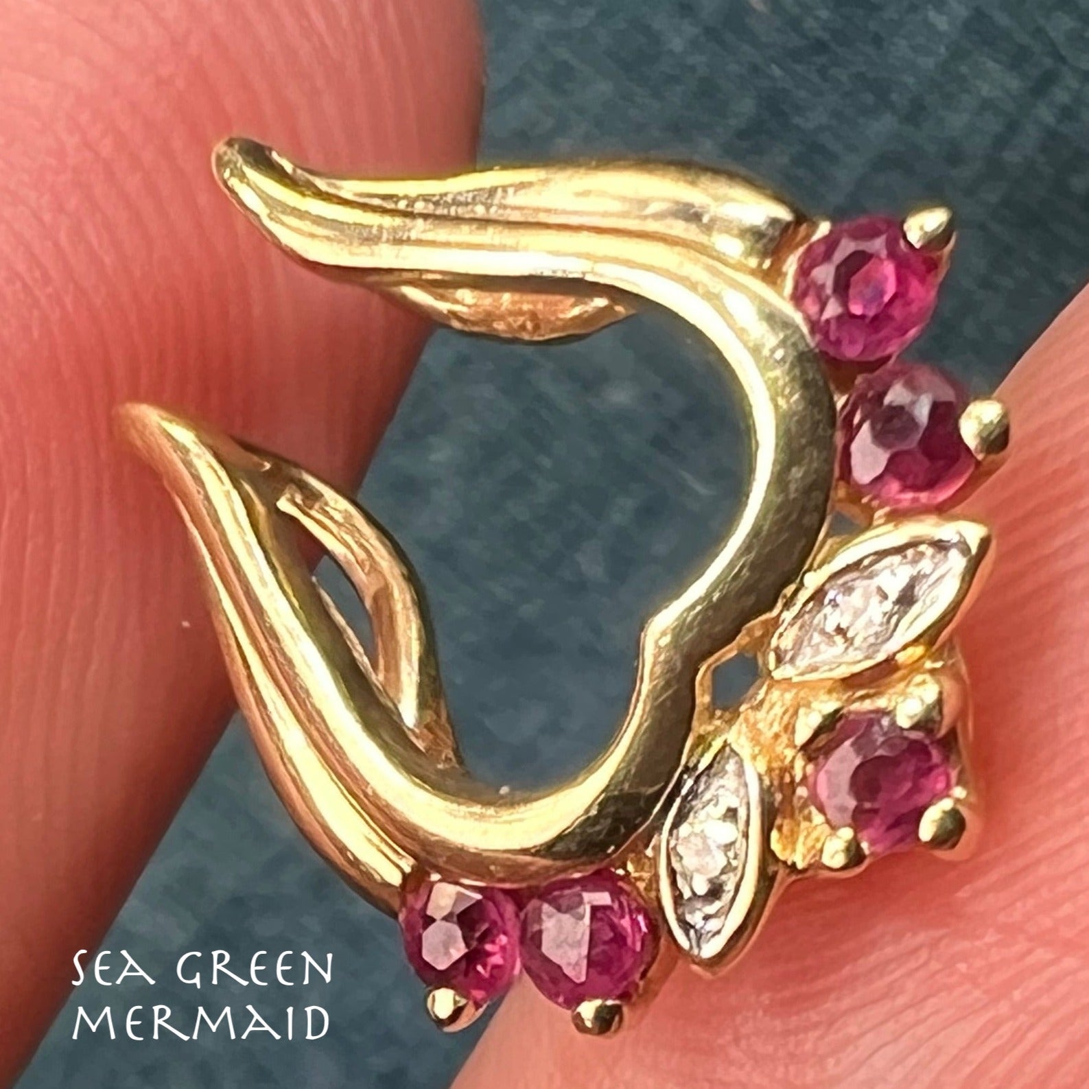 14k Gold Diamond + Ruby ENHANCER Jacket *Dress up YOUR Pendants*