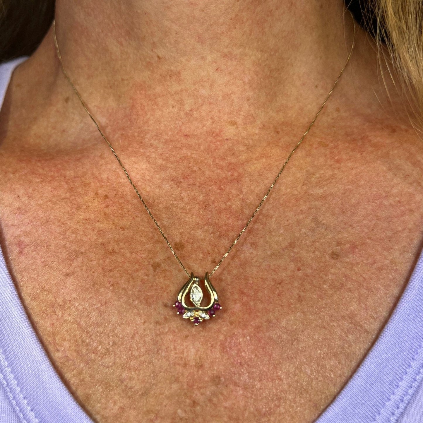 14k Gold Diamond + Ruby ENHANCER Jacket *Dress up YOUR Pendants*