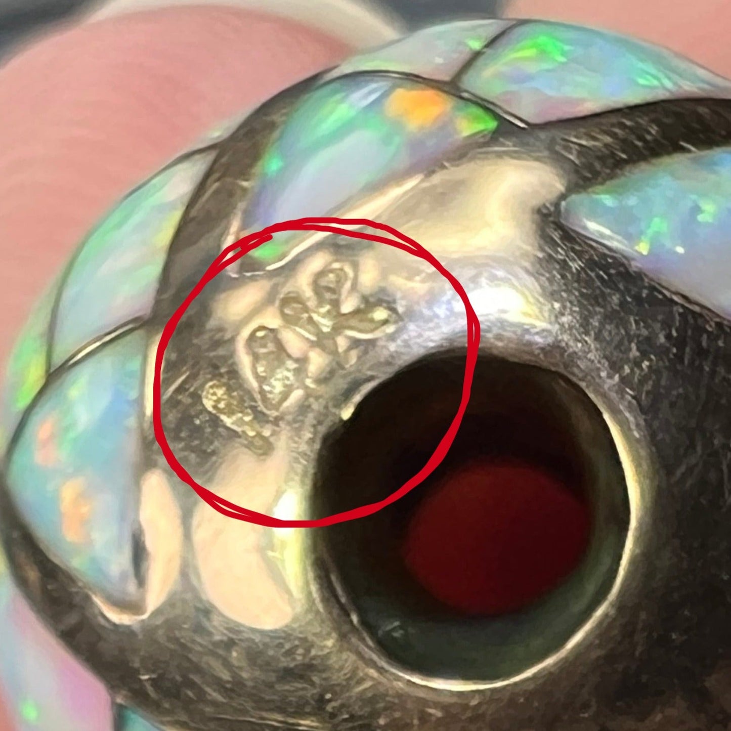 14k Gold Inlaid Lab-Grown Opal Sunburst Slide Pendant *Video*