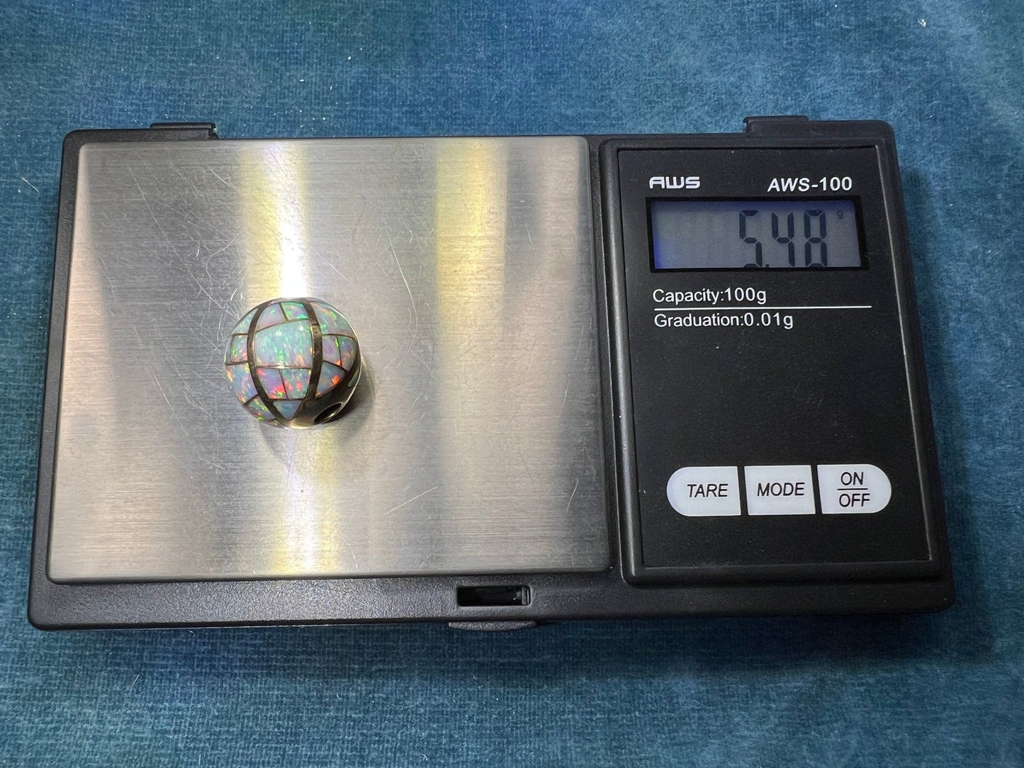 14k Gold Inlaid Lab-Grown Opal Sunburst Slide Pendant *Video*