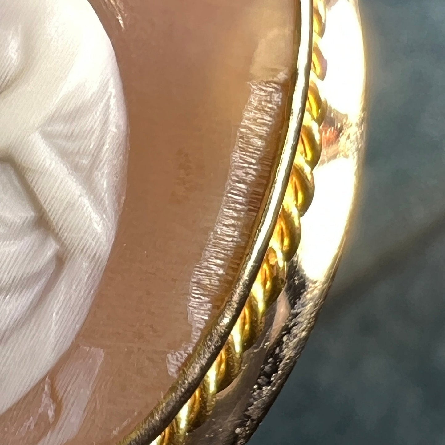 14k Gold Mythology Cameo Hebe Feeding Bird 1.3"