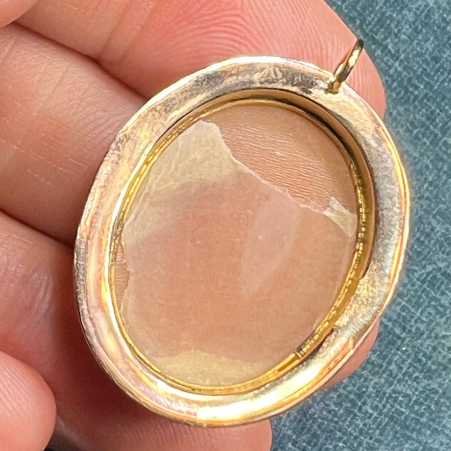 14k Gold Mythology Cameo Hebe Feeding Bird 1.3"