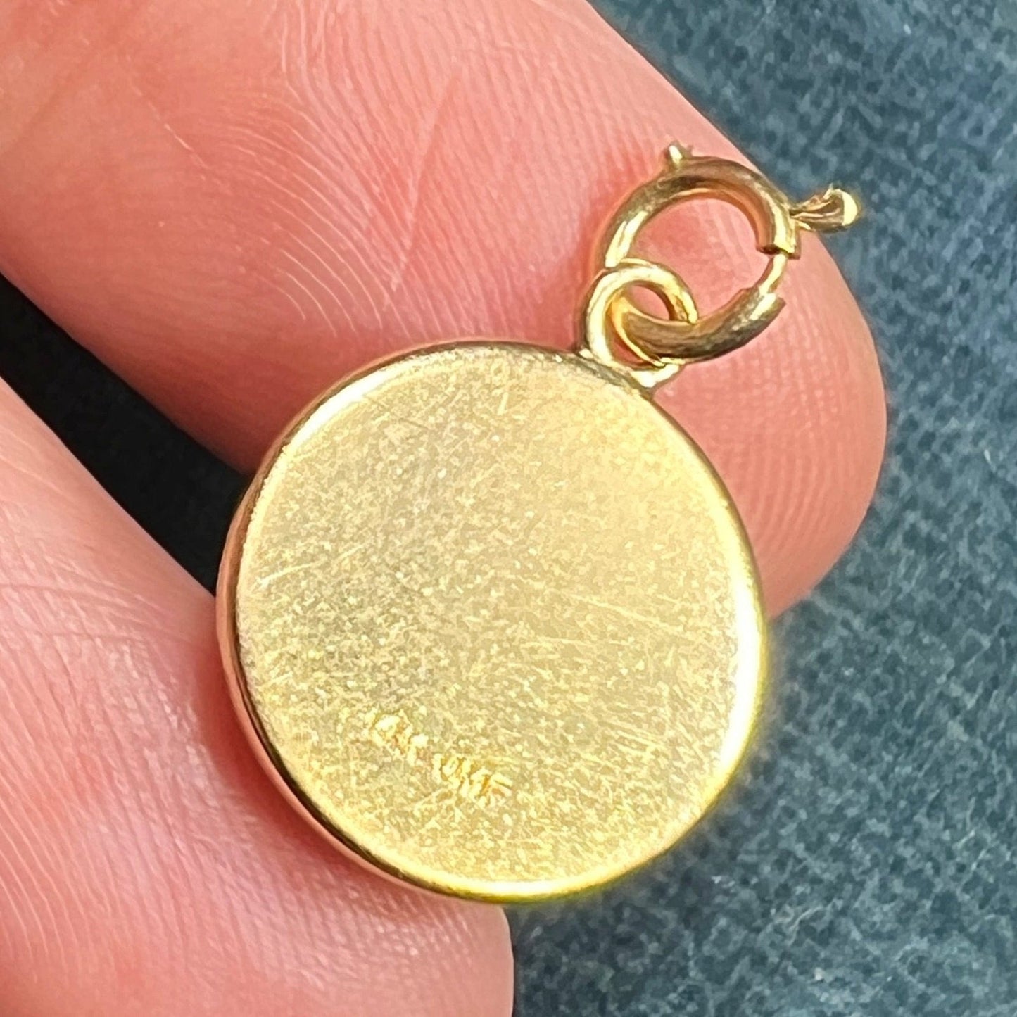 14k Gold Reverse Painted Essex Crystal Horse BUBBLE Pendant *Video*