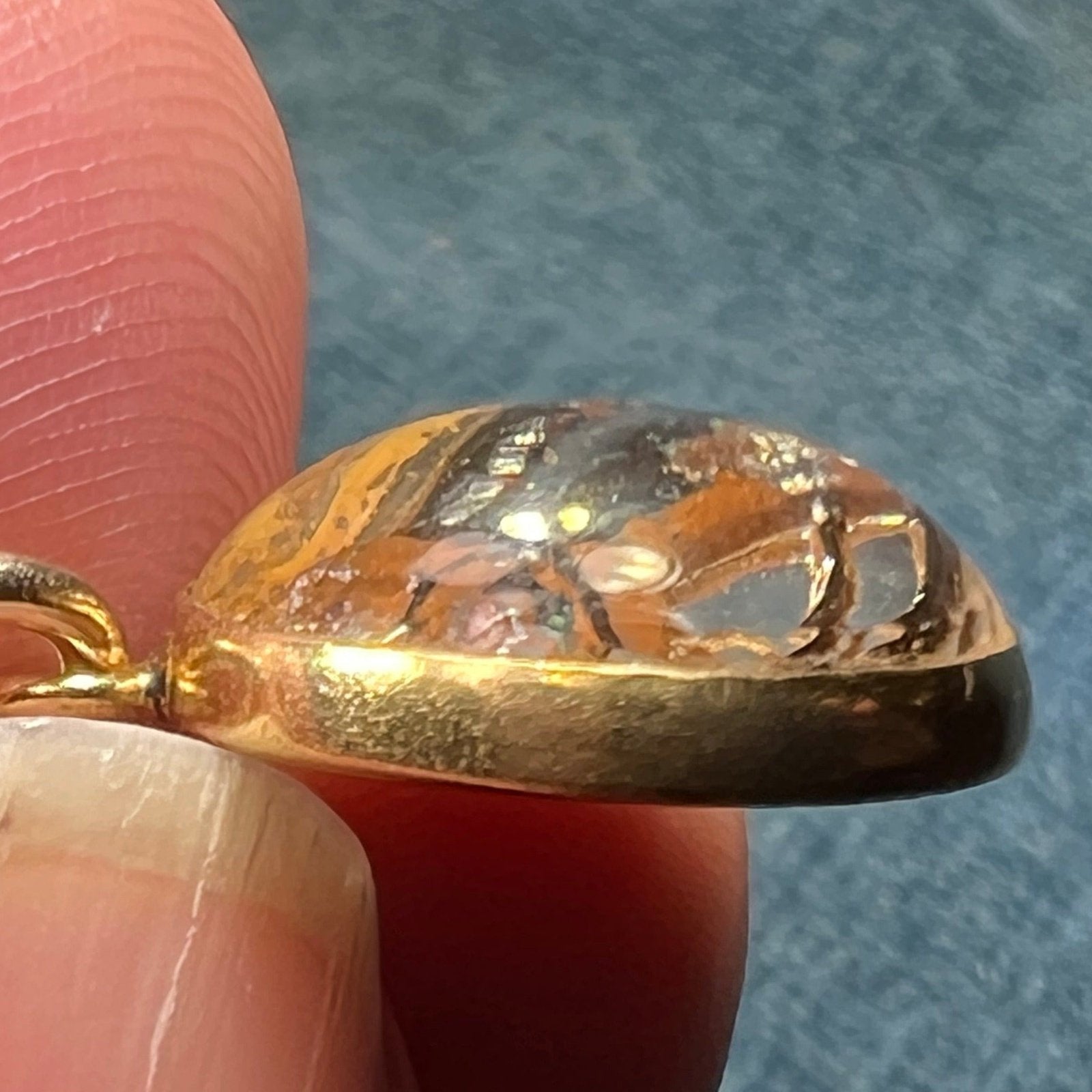 14k Gold Reverse Painted Essex Crystal Horse BUBBLE Pendant *Video*