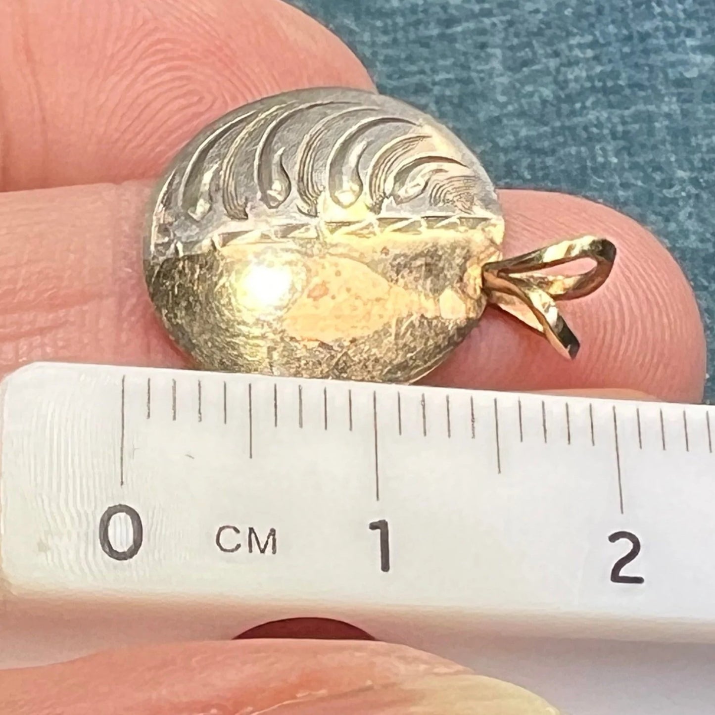 14k Gold + Silver Lunar Phases Half Moon Pendant