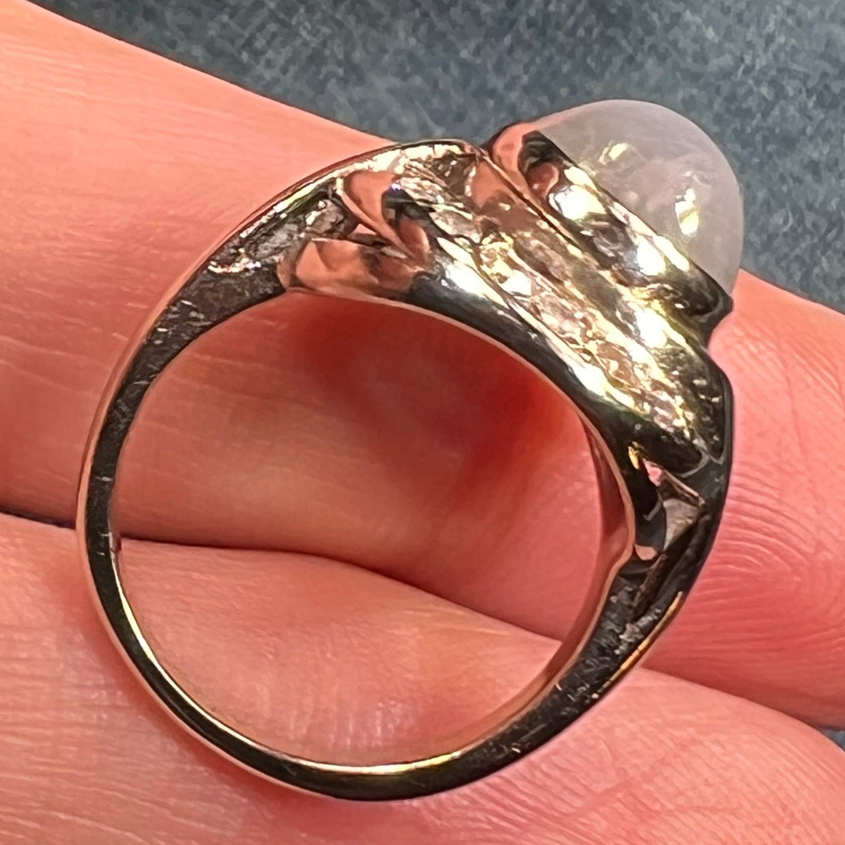 14k White Gold 5 Ct Gray Star Sapphire Ring w Diamond Halo *Video*