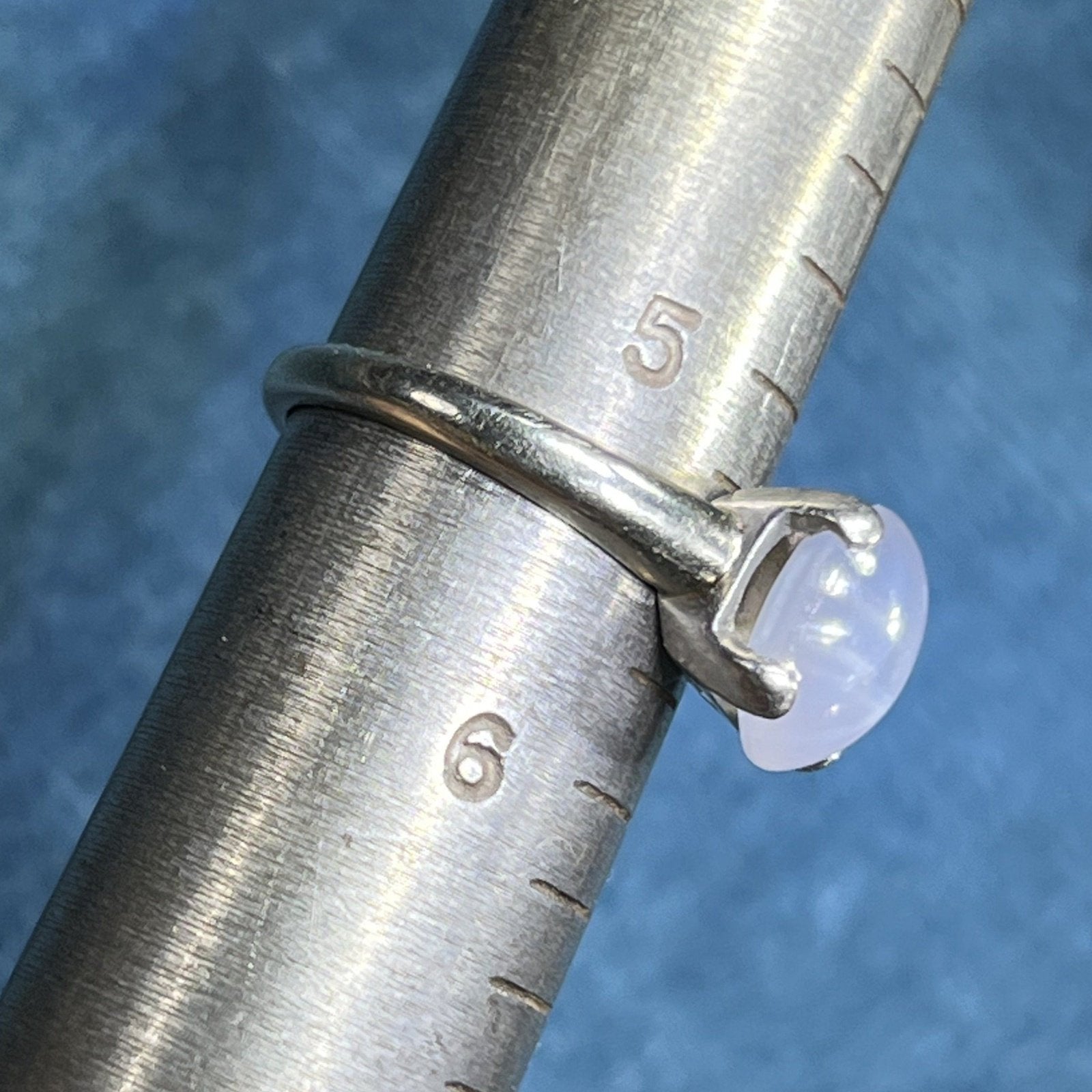 14k White Gold Ct Lavender Gray Star Sapphire Ring **VIDEO**