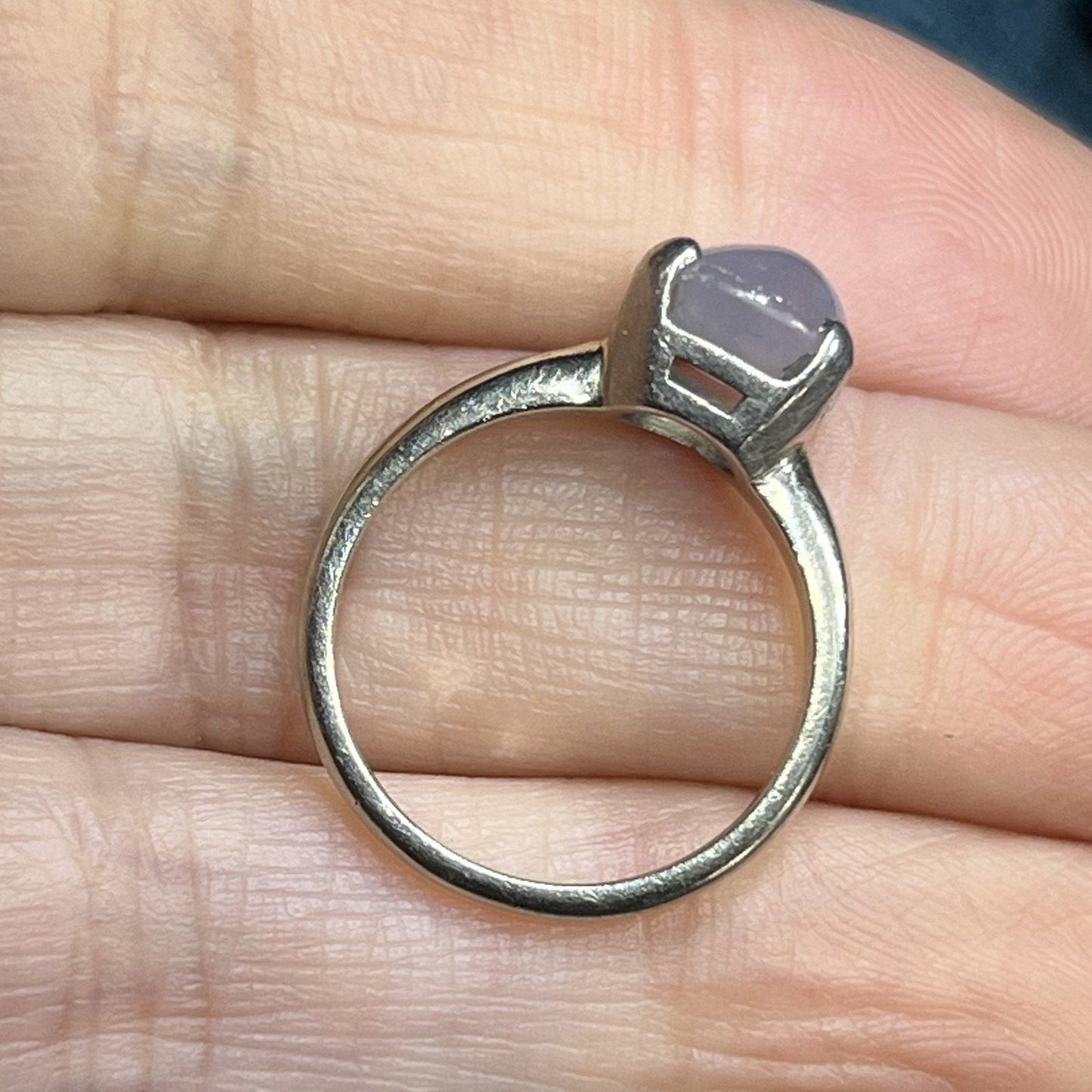 14k White Gold Ct Lavender Gray Star Sapphire Ring **VIDEO**