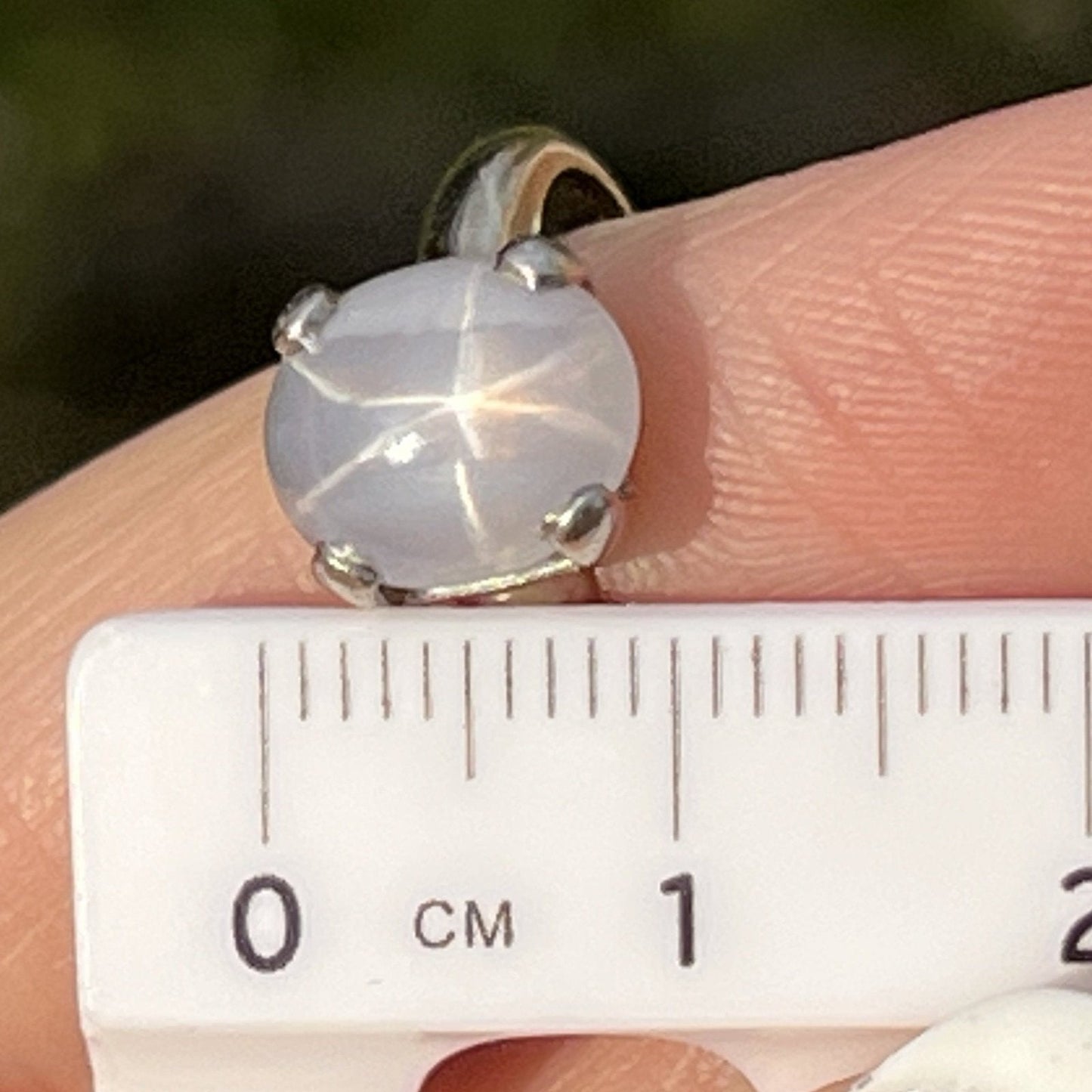 14k White Gold Ct Lavender Gray Star Sapphire Ring **VIDEO**