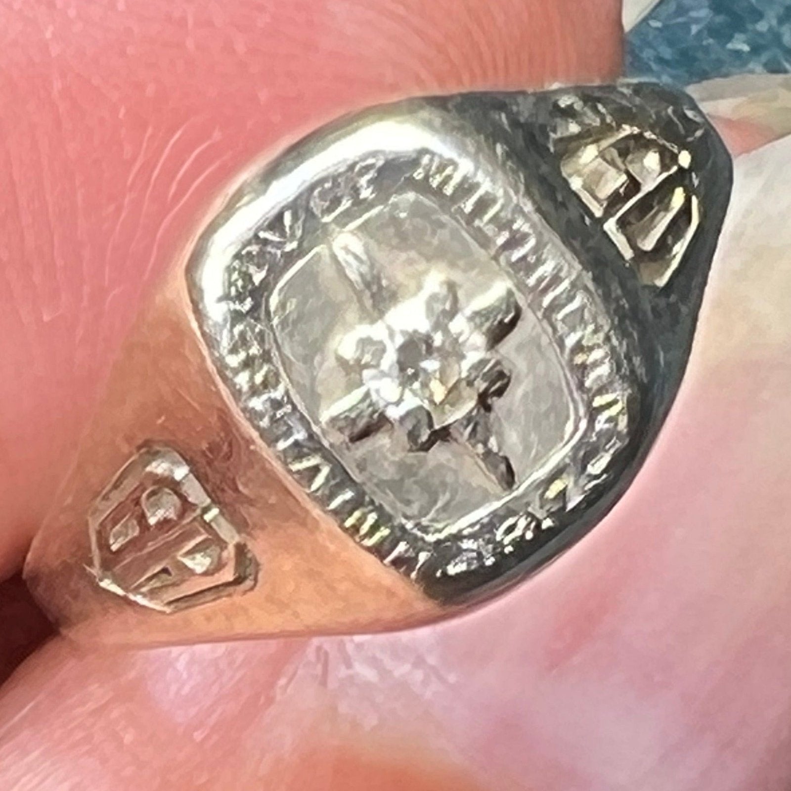 14k White Gold University of Michigan Diamond Signet Class Ring. Balfo Sea Green Mermaid