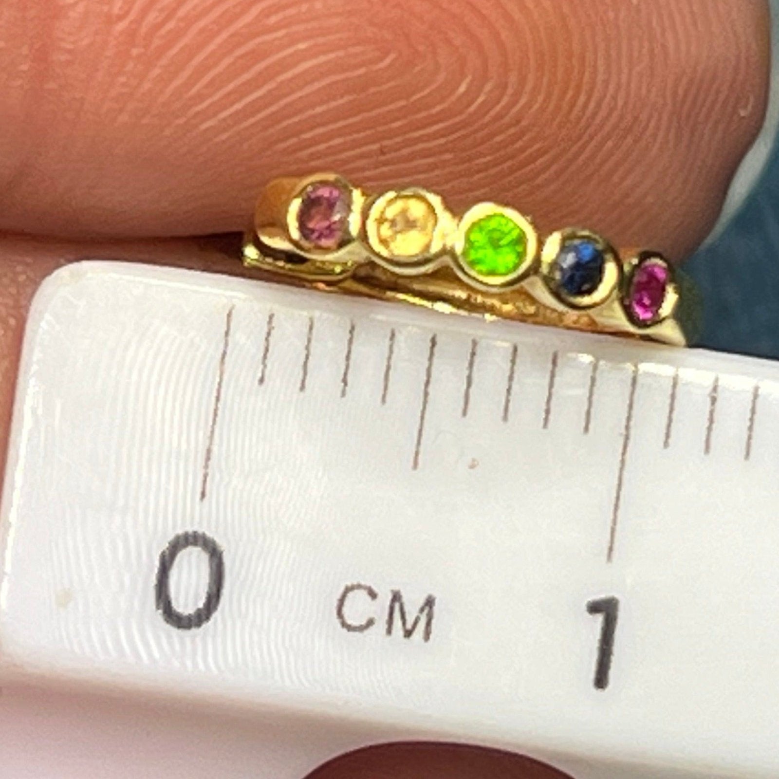 14k YG *Retired* MeiraT Bezel Set Rainbow Gem Huggies Hoop Earrings. Tiny!