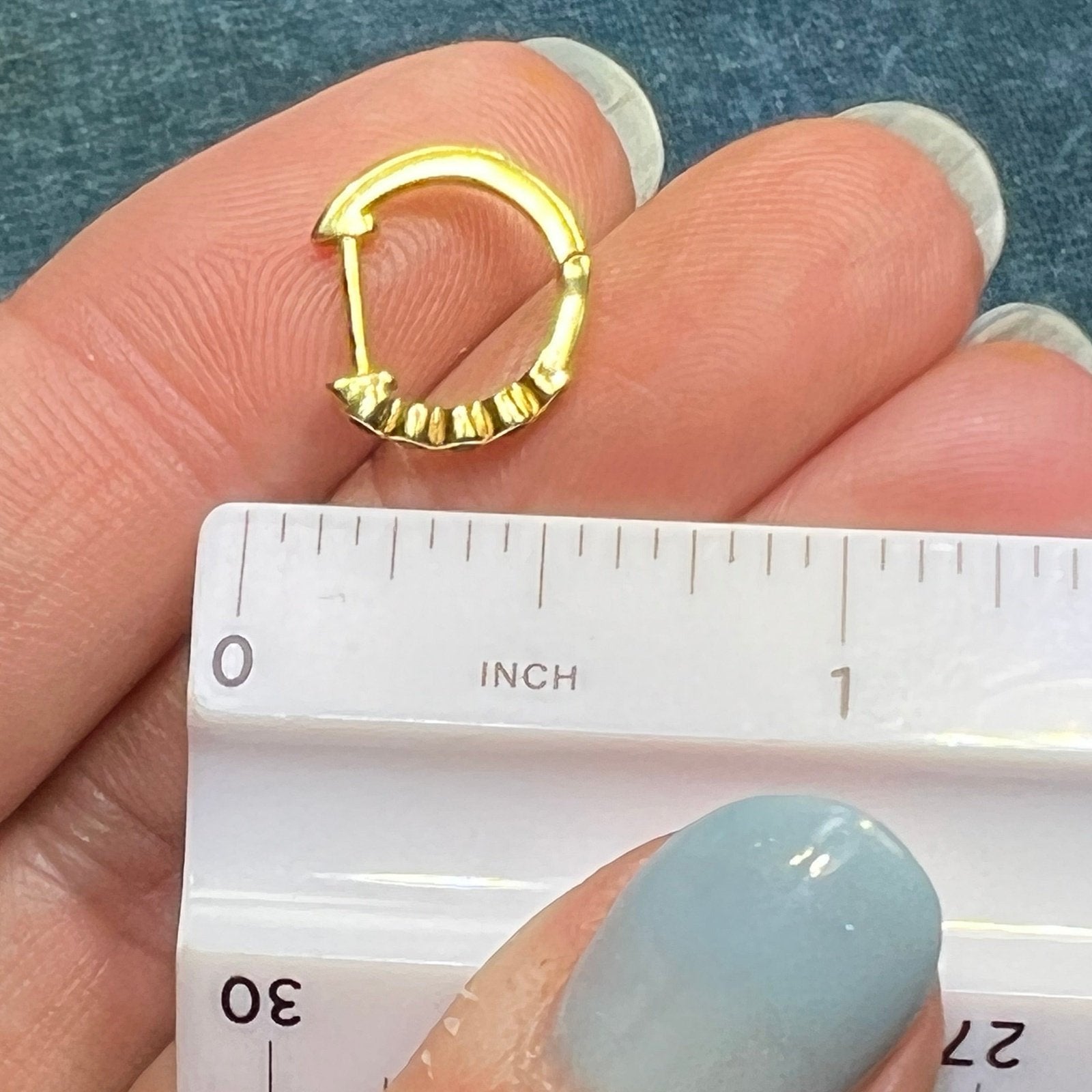14k YG *Retired* MeiraT Bezel Set Rainbow Gem Huggies Hoop Earrings. Tiny!