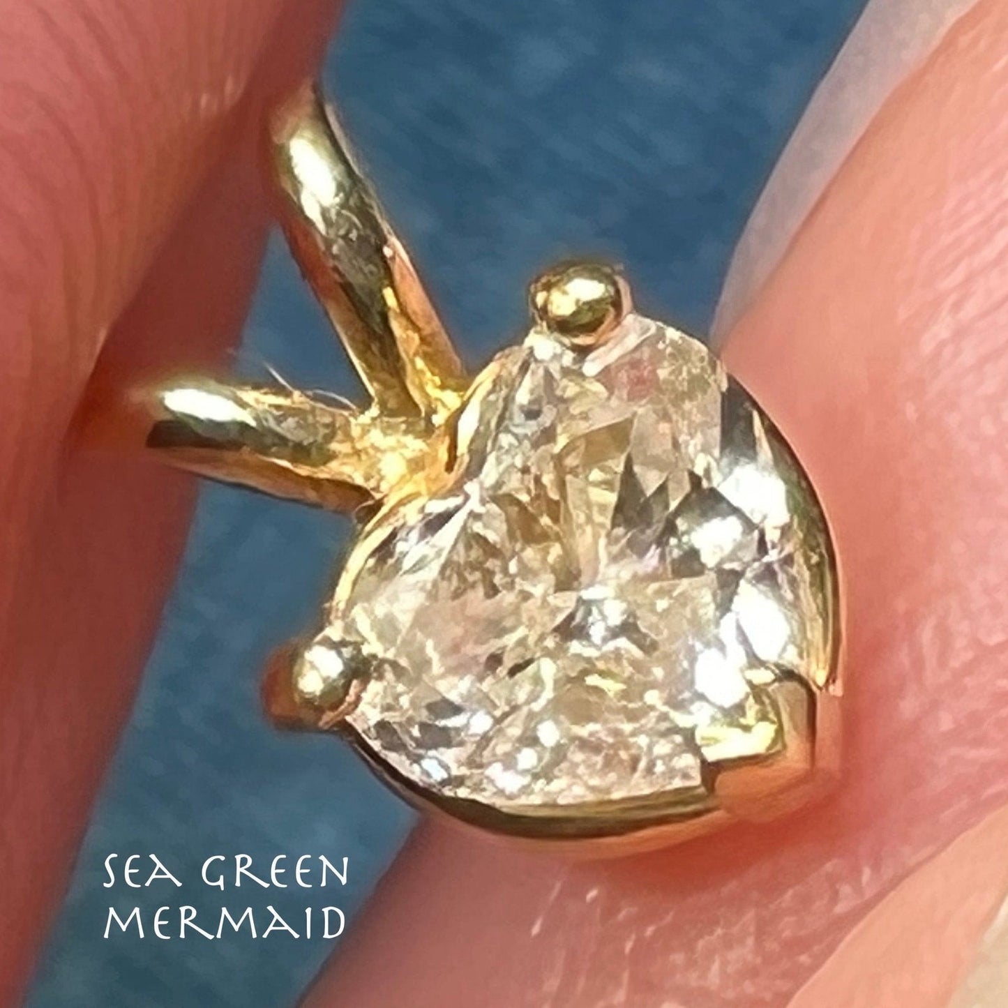 14k Yellow Gold 0.45 CT *Heart* Diamond Solitaire Pendant