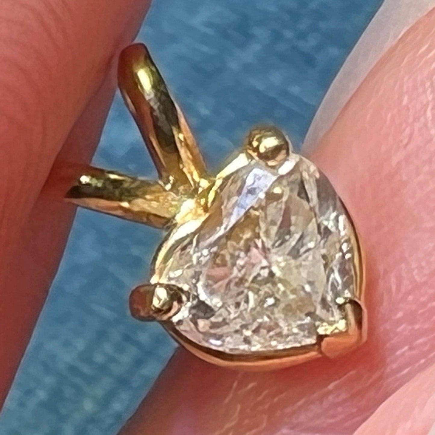 14k Yellow Gold 0.45 CT *Heart* Diamond Solitaire Pendant