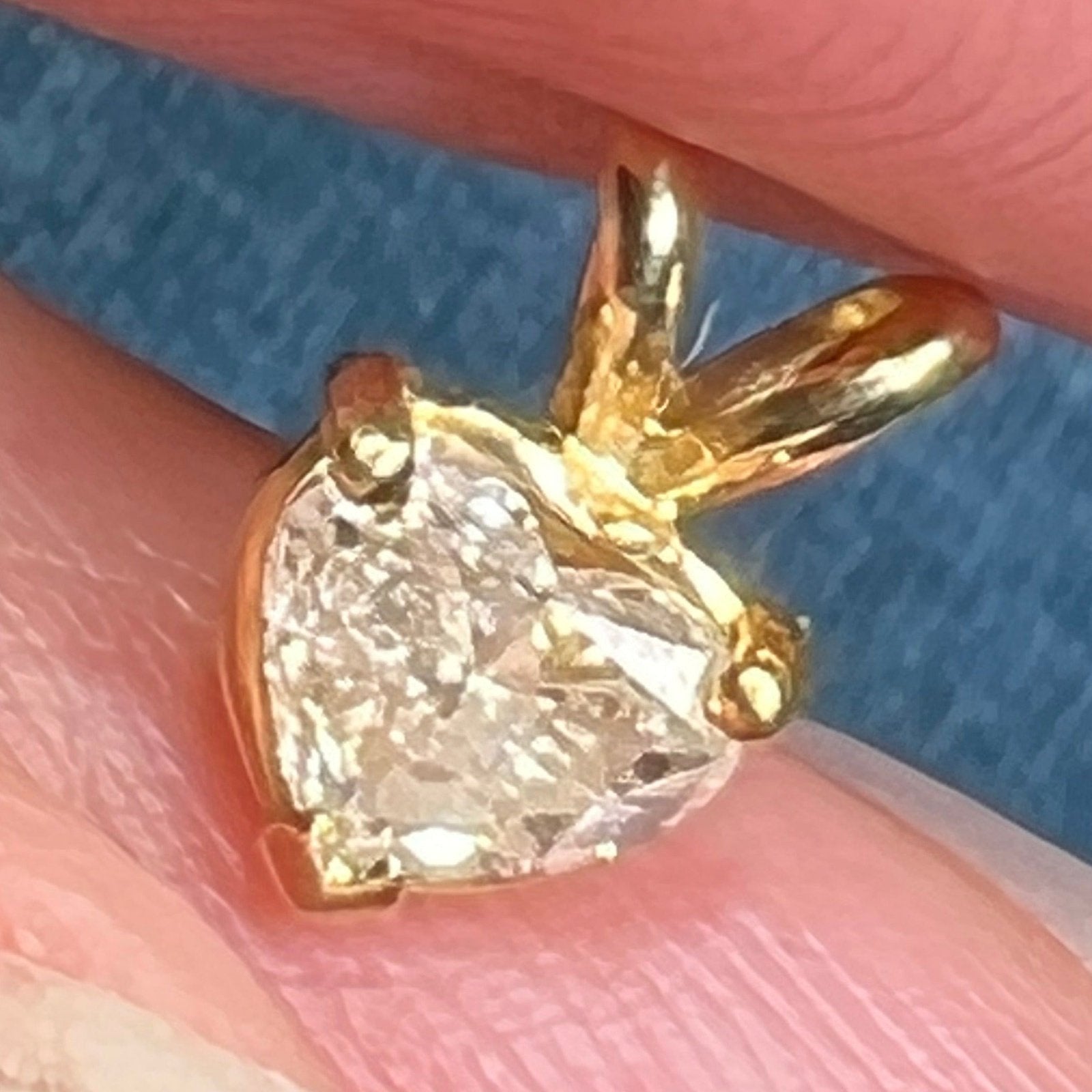14k Yellow Gold 0.45 CT *Heart* Diamond Solitaire Pendant