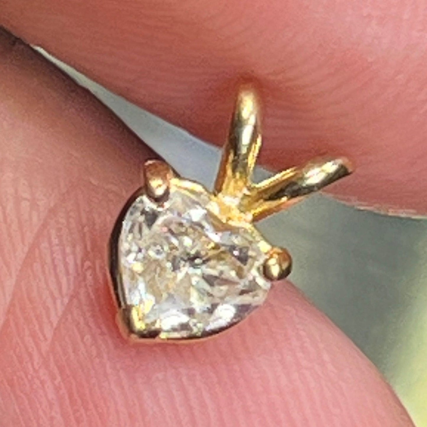 14k Yellow Gold 0.45 CT *Heart* Diamond Solitaire Pendant