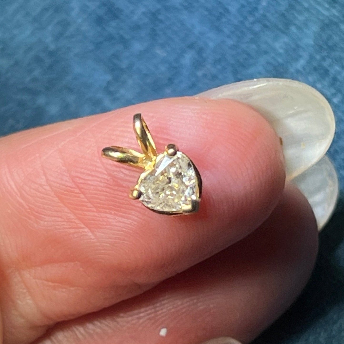 14k Yellow Gold 0.45 CT *Heart* Diamond Solitaire Pendant