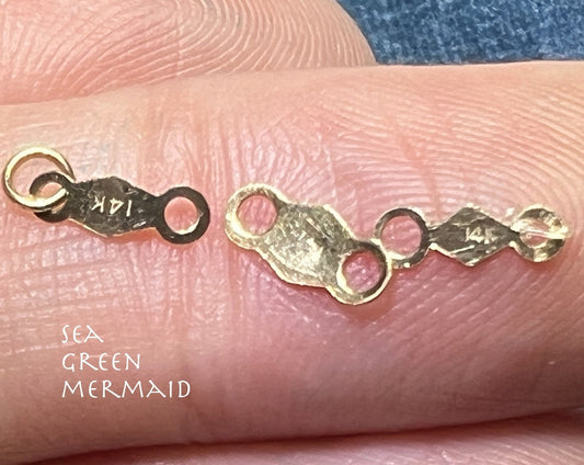 14k Yellow Gold "14K" Stamp Metal Tags. Lot of 3