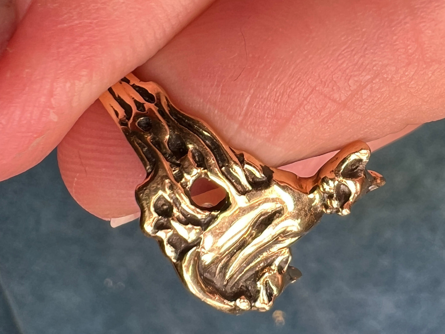14k Yellow Gold 2 Siamese Cats Ring. OOAK