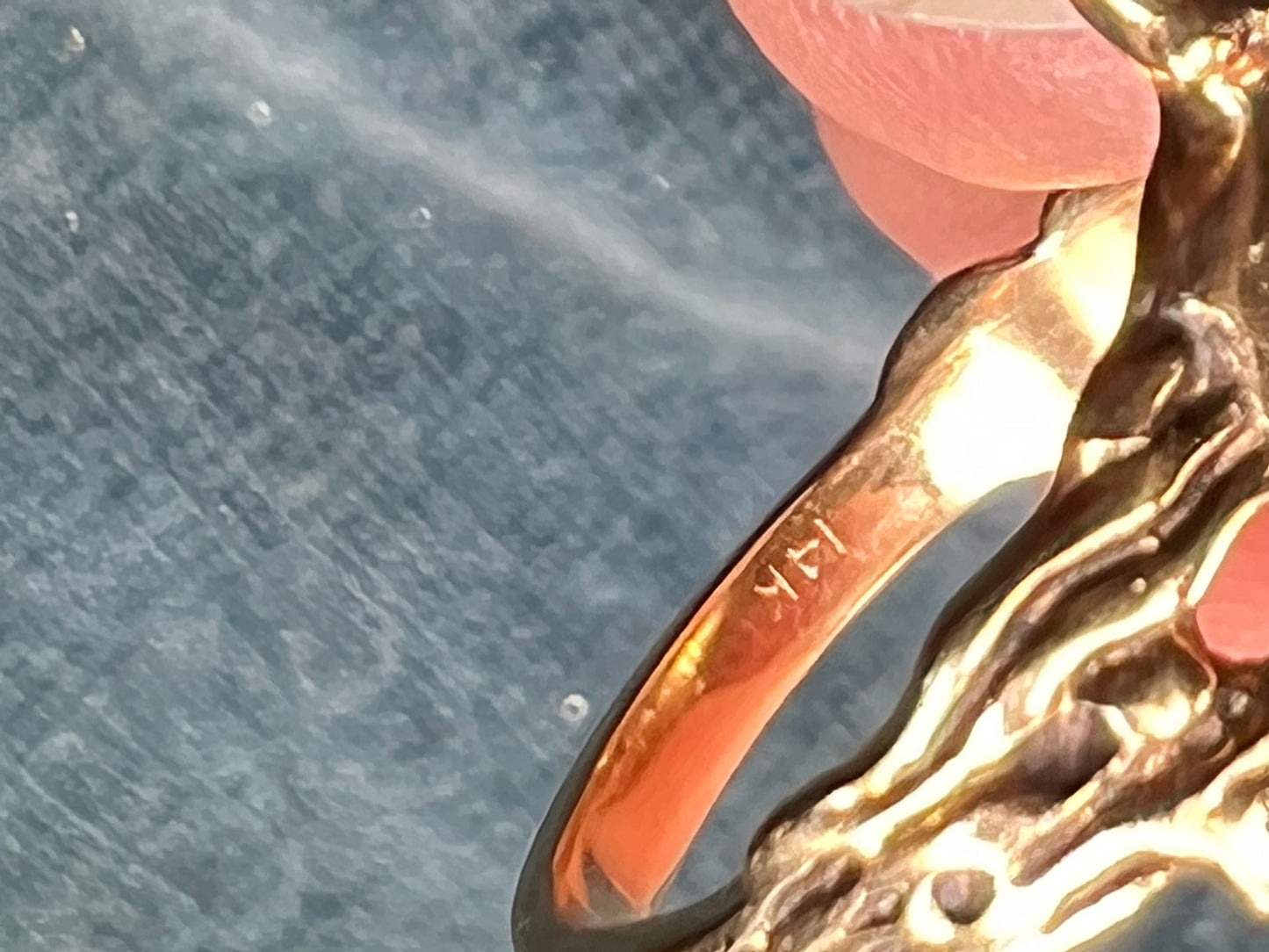 14k Yellow Gold 2 Siamese Cats Ring. OOAK