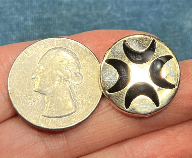 14k Yellow Gold 4 Crescent Moons Lunar Onyx Pendant - B