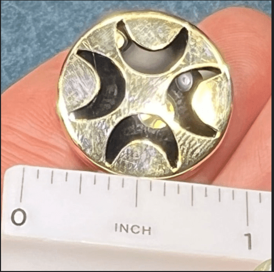 14k Yellow Gold 4 Crescent Moons Lunar Onyx Pendant - B