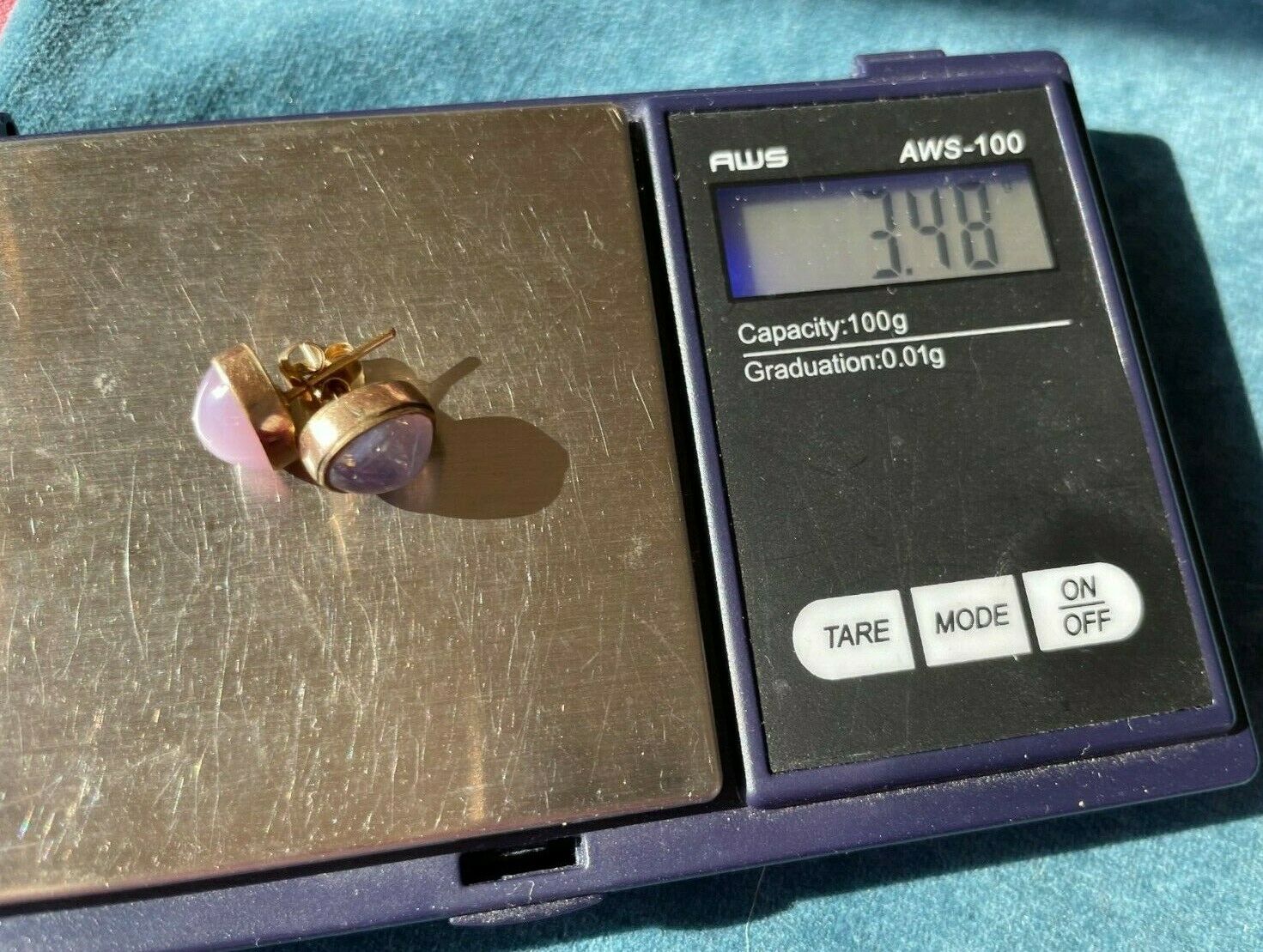 14k Yellow Gold 6.0 TCW LAVENDER STAR SAPPHIRE Earrings**VIDEO**_b280_20