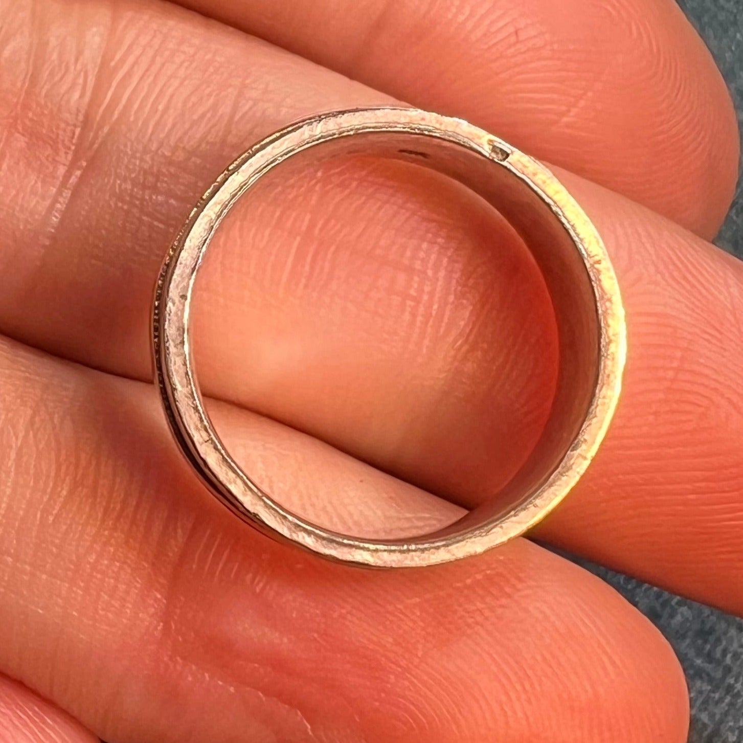14k Yellow Gold & 925 "You Are My Sunshine" Ring. Double Band