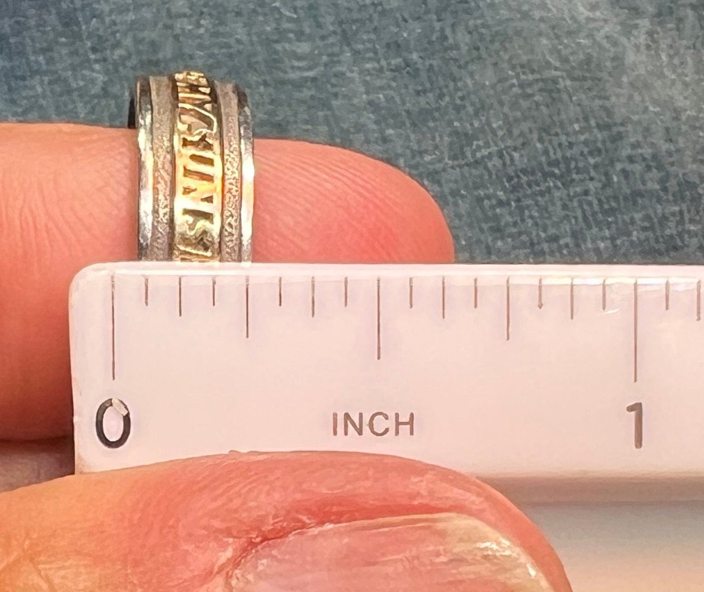 14k Yellow Gold & 925 "You Are My Sunshine" Ring. Double Band