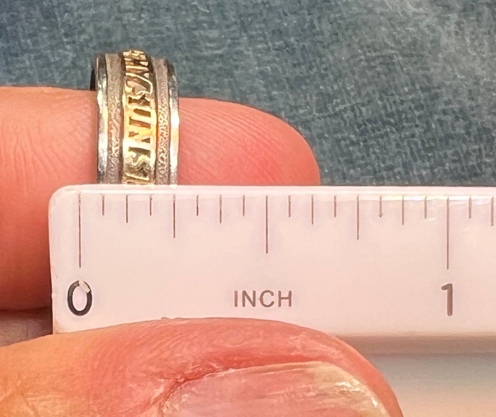 14k Yellow Gold & 925 "You Are My Sunshine" Ring. Double Band