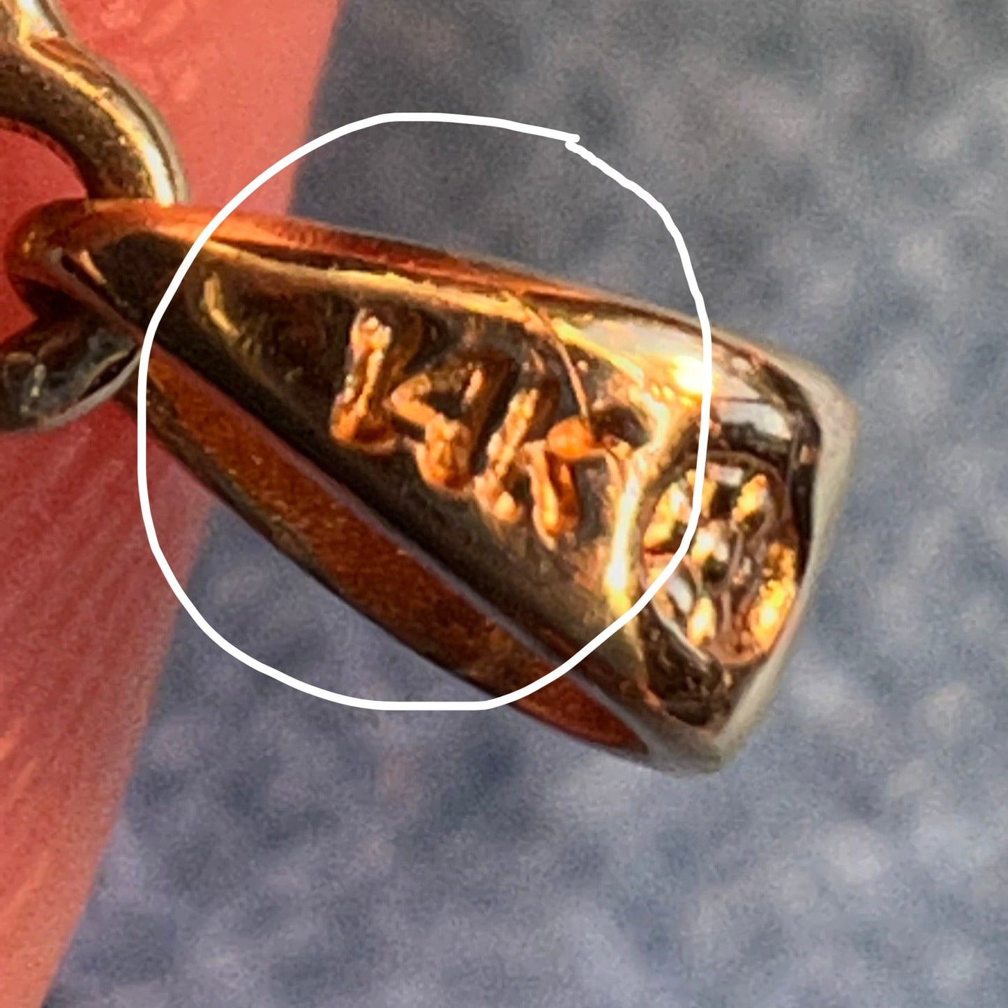 14k Yellow Gold Antique Antique HAND Pendant w Ruby + Diamonds