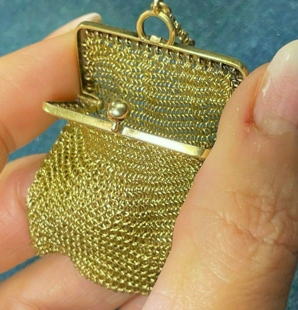 Buy Antique Mesh Handbag Gold Silver Metallic Small Bag, Whiting & Davis  Co. Coin Purse, Ornate Decorative Top Chain Handle Bag Formal Evening  Online in India - Etsy