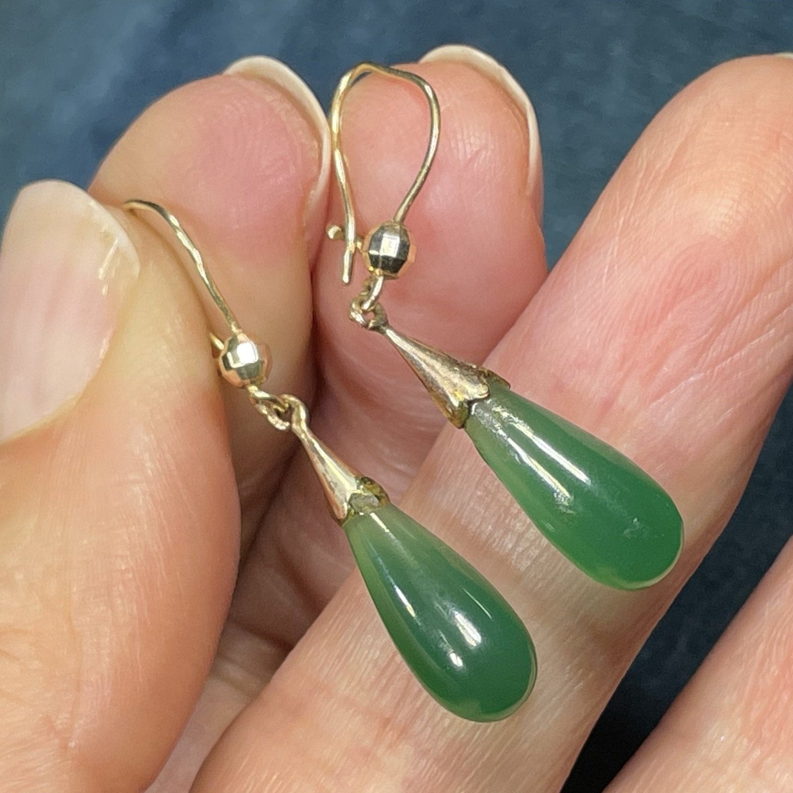 Apple green cheap jade earrings
