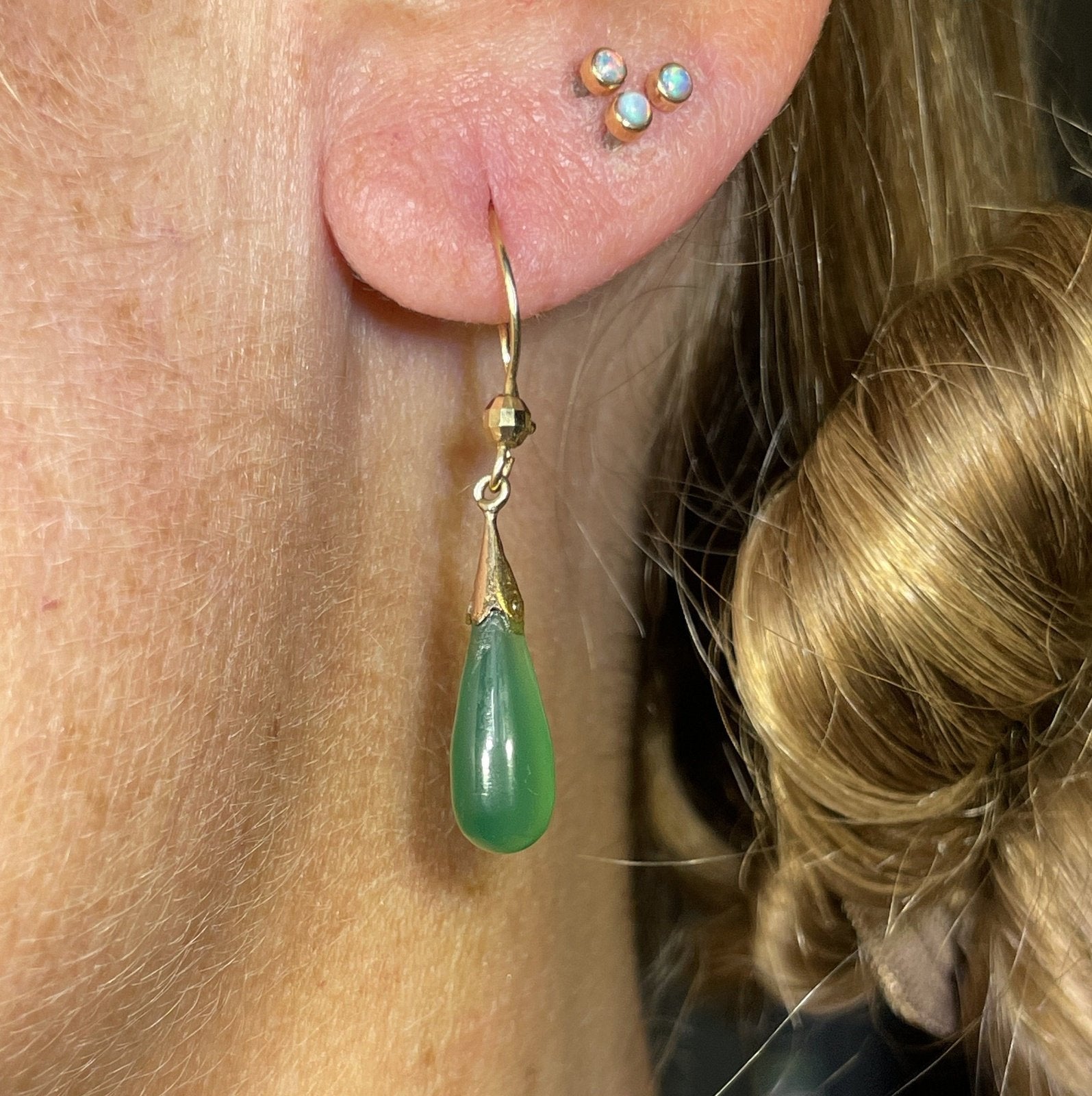 Apple green jade earrings best sale